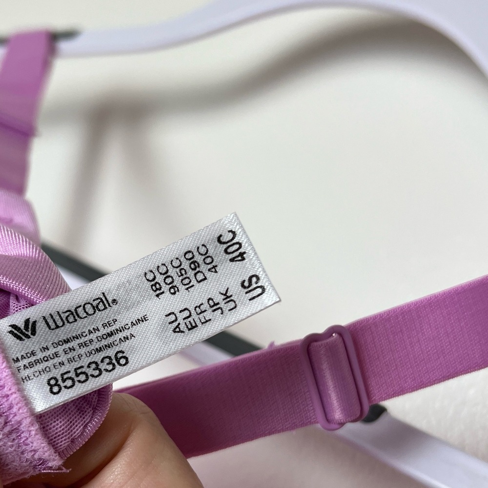 Wacoal 40C Elevated Allure Underwire Bra Lift Full Coverage Pink Purple NWT - Picture 5 of 5